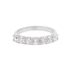 14K White Gold Natural Round Diamond Eternity Wedding Band 1.10TCW