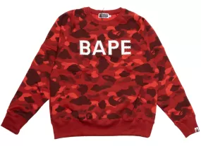 A Bathing Ape Color Camo Crystal Stone Crewneck in Red