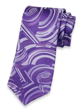 Abstract Woven Silk Tie - Purple