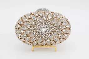 Gold and Diamond Oval Evening Bag