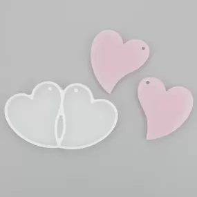 heart earrings charm silicone mold,pendant mold for jewelry making Kit,resin mold Valentine's Day Gift