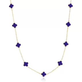 Mini Lapis Clover Necklace