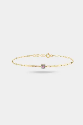 Nouveau Bracelet in Ruby and Diamond