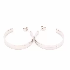 Silverworks X2737 Hoop Earrings (Silver)