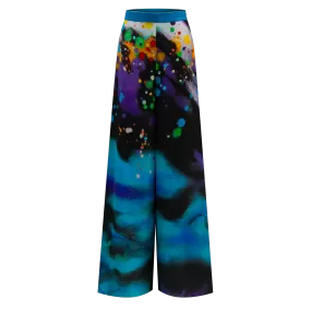 SPARKLE BY KAREN CHAN x HK Designer【GLORY HEAVEN】100% Silk Cheongsam Wide Legged Pants