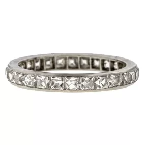 Vintage Tiffany & Co French Cut Eternity Wedding Band, Platinum, Size 6 1/4